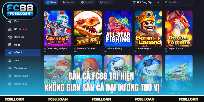 Bắn cá FC88 tái hiện không gian săn cá đại dương thú vị