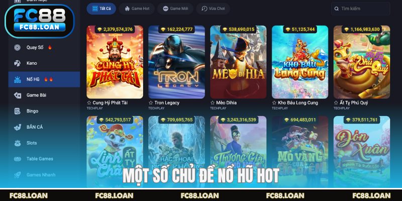 Một số chủ đề nổ hũ hot