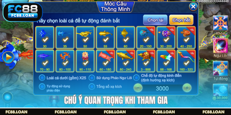 Chú ý quan trọng khi tham gia Jackpot fishing